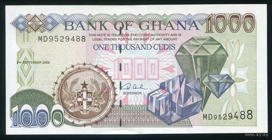 Гана 1000 седи 2002 г. P32h. Серия MD. UNC