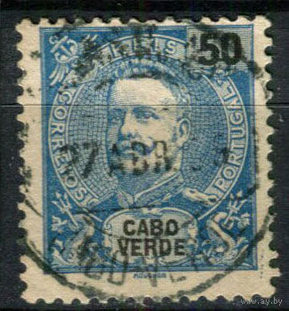 Португальские колонии - Кабо-Верде - 1898/1901 - Король Карлуш I 50R - [Mi.43] - 1 марка. Гашеная.  (Лот 101AN)