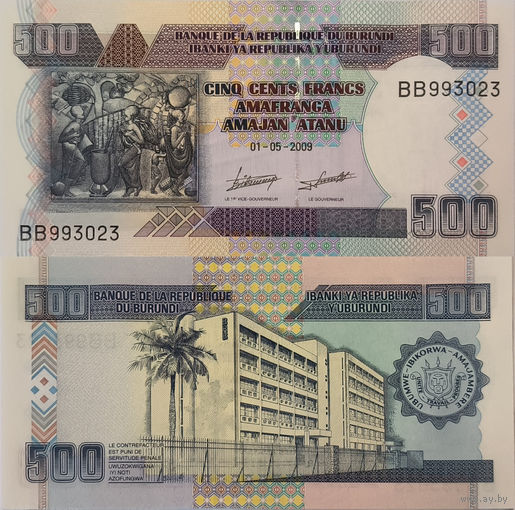 Бурунди 500 Франков 2009 UNC П2-264
