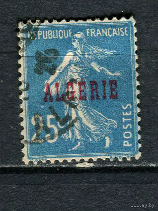 Французский Алжир - 1924/1925 - Надпечатка ALGERIE на 25С - [Mi.10] - 1 марка. Гашеная.  (Лот 82FA)-T25P9