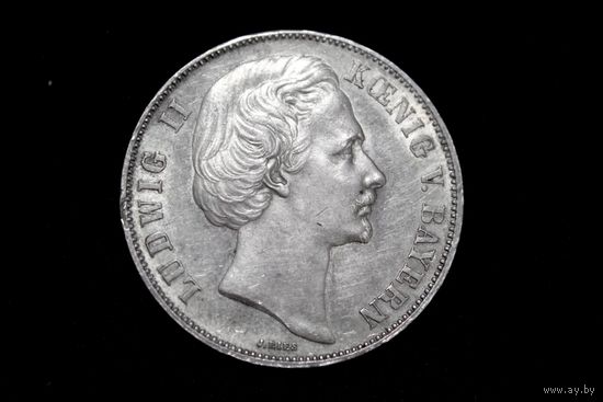 Талер 1871 г. Бавария (Германия), Людвиг II. "Победа Германии во Франко-прусской войне". Кабинетная патина, пореже!