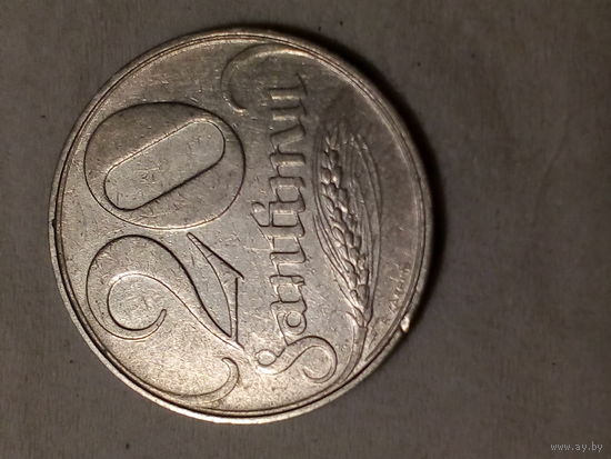 20 сантим Латвия 1922 год