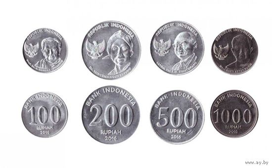 Индонезия набор 4 монеты 2016 UNC