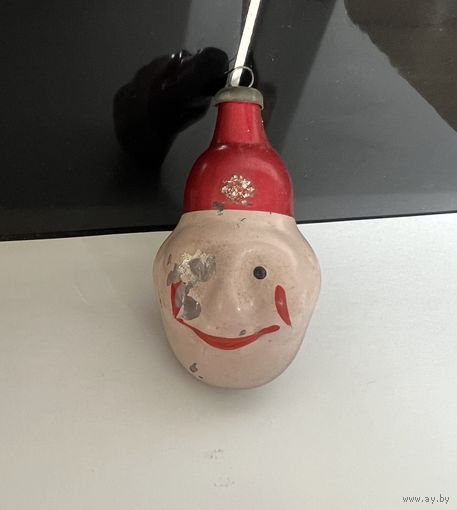 Ёлочная игрушка голова клоуна СССР
