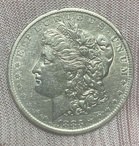 Монета 1 доллар 1883 год. США. Доллар Моргана. Монетный двор: "O" - Новый Орлеан