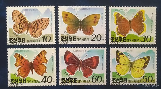 КНДР 1991 бабочки .