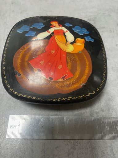 Шкатулка  - металл/роспись - Жостово -СССР