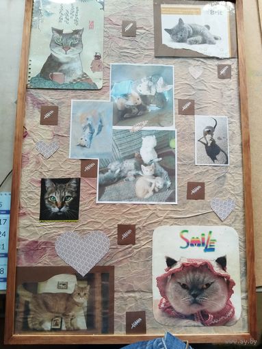 Коллаж из бумаги Коты