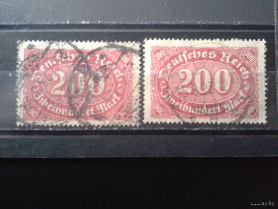 Германия 1922-3 Стандарт 200 м ВЗ 1 и 2 Михель-4,3 евро гаш