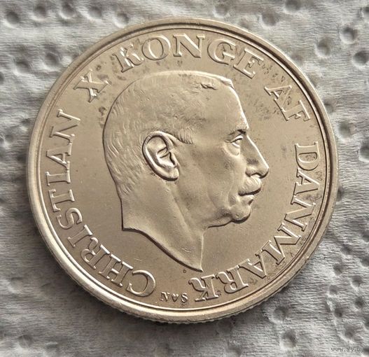 Дания 2 кроны 1945 75  лет со дня рождения Кристиана Х