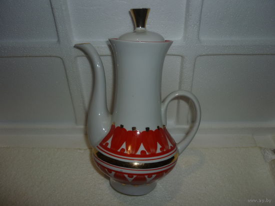 Чайник-кофейник. Ручная роспись. Бориславский ф-ый завод. СССР.