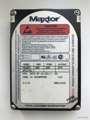 Жесткий диск Maxtor 7245AT 245 MB, ATA-1 (IDE), 3551 RPM