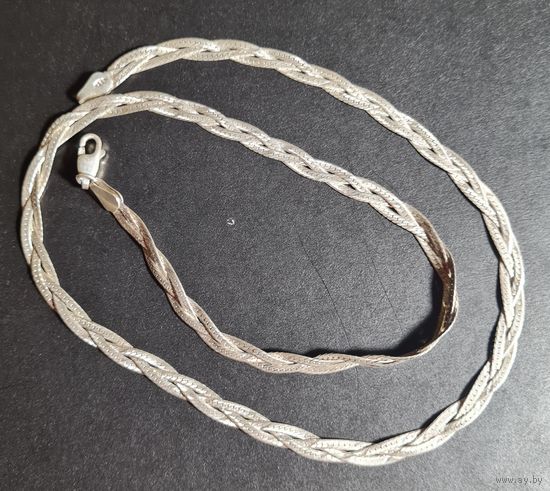 Цепочка колье серебро 925 #46, С РУБЛЯ! МНОГО ЛОТОВ С РУБЛЯ!