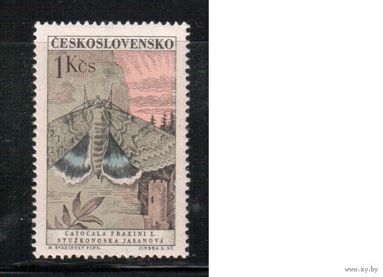 Чехословакия-1961,(Мих.1307)  **    , Фауна, Бабочки