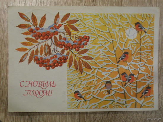 ПОДПИСАННАЯ ОТКРЫТКА СССР ПРОШЕДШАЯ ПОЧТУ. "С НОВЫМ ГОДОМ!" худ. В. БАЗАРОВ. 1988 год.