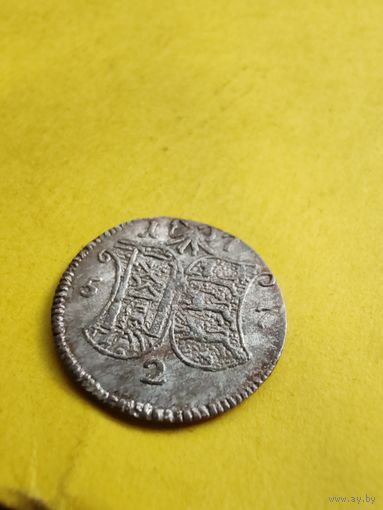 2 копейки 1757 года "Ливонез" для Ливонии, Новодел редкой монеты, СМОТРИТЕ ДР. МОИ ЛОТЫ.