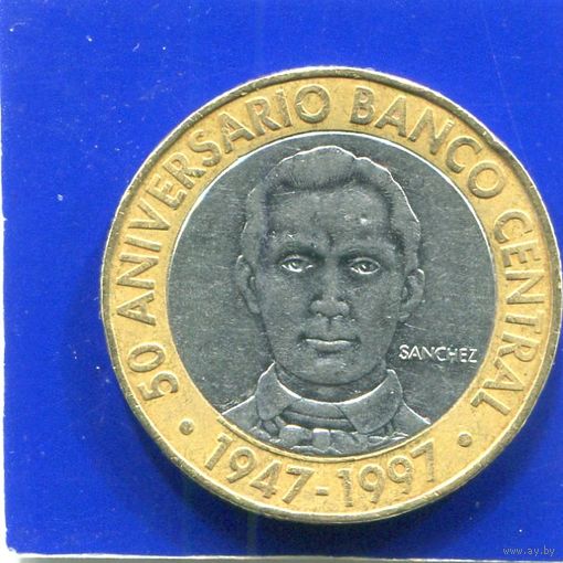 Доминиканская Республика 5 песо 1997 , биметалл