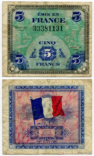 Франция. 5 франков (образца 1944 года, P115a)