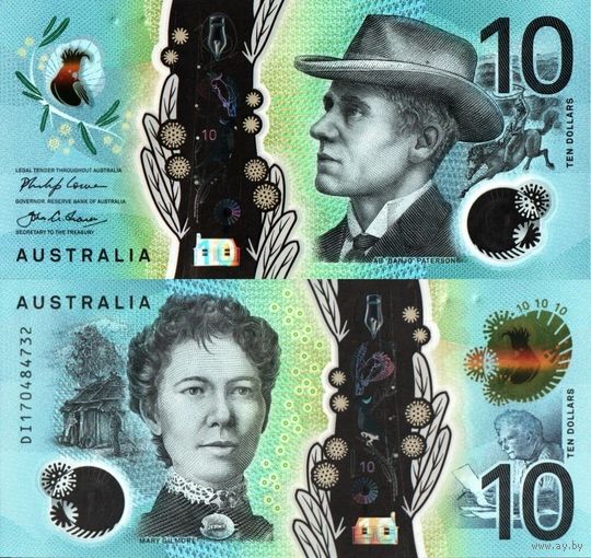 Австралия 10 долларов образца 2017 года UNC p63 серия DK