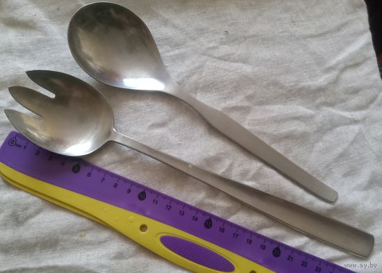 Набор для салата. Большая ложка и вилка. Клейма Швеции.