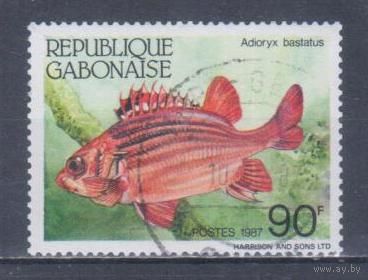 [1874] Габон 1987. Фауна.Рыбы. Гашеная марка.