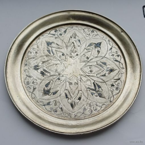 Все лоты с 1р.1865г 84 проба серебро Тарелка вес 55,7  грамма