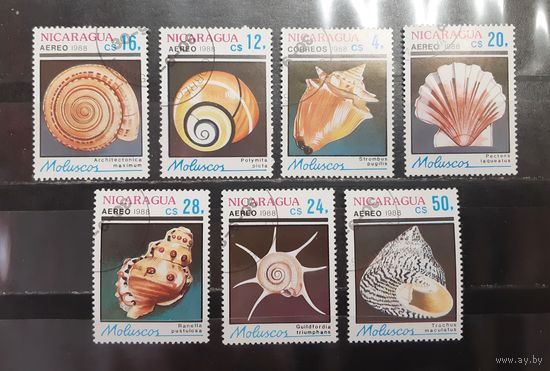 Никарагуа. 1988 год. Фауна. Ракушки (1268)