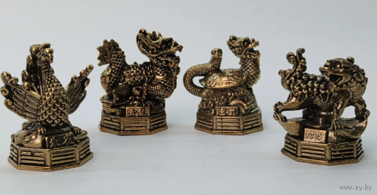 Статуэтки Четыре священных животных Китая Бронза