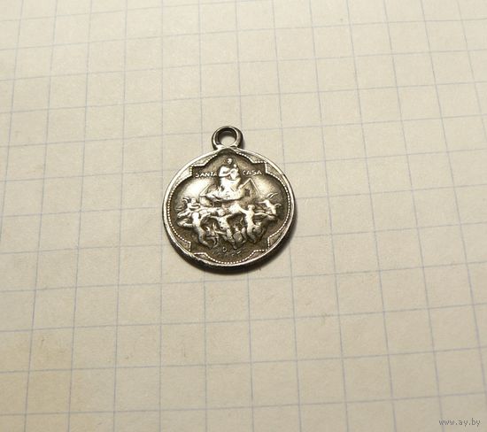 Медальон. Образок. loreto серебро. Святой девы Лауретаны.