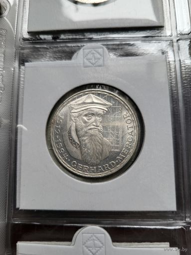 5 марок 1969 F Герхард Меркатор! Штемпель! Серебро 11.2 грамма 625 пробы! ВОЗМОЖЕН ОБМЕН!