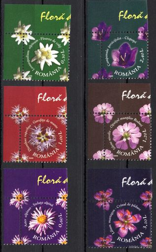 Румыния 2009. Флора. Цветы. 6 марок с угловым полем (6350)