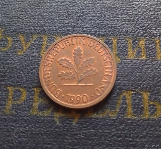 1 пфенниг 1990 (J) Германия ФРГ #23 XF