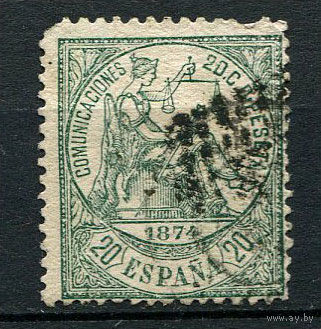 Испания (Республика I) - 1874 - Аллегория Испания с весами 20С - [Mi.138] - 1 марка. Гашеная.  (Лот 118P)