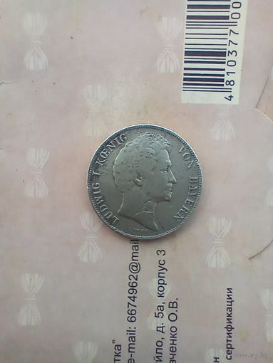 1 гульден 1839 года Бавария редкий