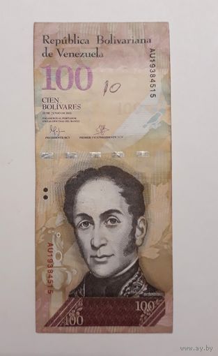 Венесуэла. 100 боливаров 2015 г.