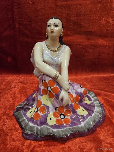 С 1 РУБЛЯ БЕЗ МЦ 3 ДНЯ  Фарфоровая статуэтка "ЦЫГАНКА ЗЕМФИРА " ДУЛЕВСКИЙ ФЗ СССР