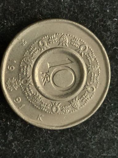 10 крон норвегия 1991