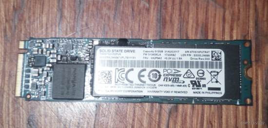SSD Toshiba THNSF5512GPUK - 512GB M.2 PCIe NVMe 2280 MLC Неисправный!