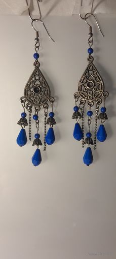 Серьги с искуственной бирюзой