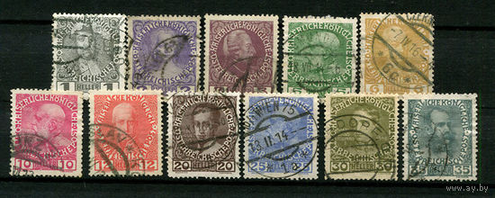 Австро-Венгрия - 1908 - 60 лет Правления императора Франца Иосифа I - [Mi.139x-149x] - 11 марок. Гашеные.  (LOT H2)