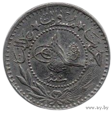 Верховное Османское (Оттоманское) Государство. (Османы, Турция). 10 пара 1909 (под тугрой- 7). Константинополь. el-Ghazi справа от тугры