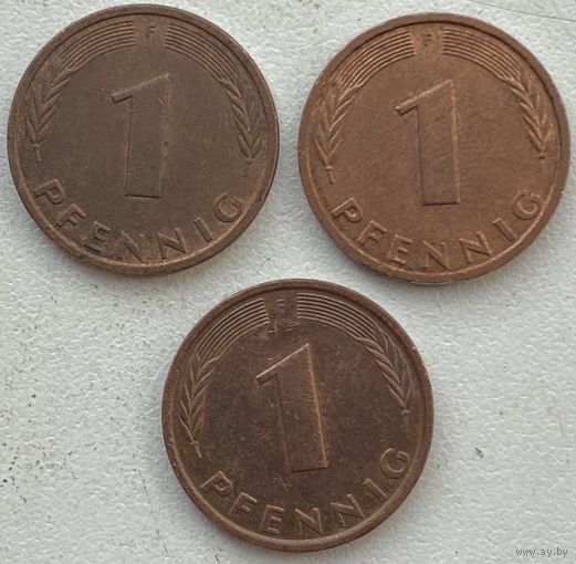 Германия 1 пфенниг 1991 г. F. Цена за 1 шт.