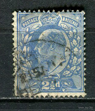 Великобритания - 1902 - Король Эдуард VII 2 1/2P (gez. K 15:14) - [Mi.107B] - 1 марка. Гашеная.  (Лот 14HU)-TG3P19