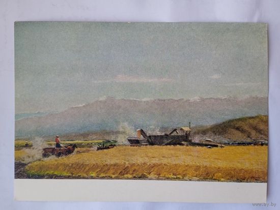1958. Соцреализм. Акылбеков. На полях Киргизии