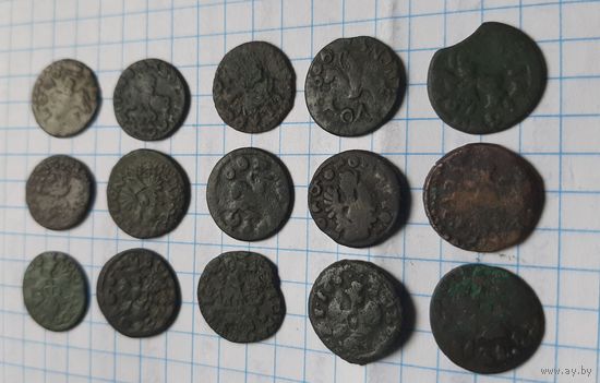 Солиды боратинки Ян Казимир Ваза, гротеск.(фальшаки 17 века)