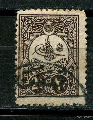 Османская Империя - 1908 - Тугра Абдул Гамида II 2Pia - [Mi.138C] - 1 марка. Гашеная.  (Лот 18JD)-TG2P1