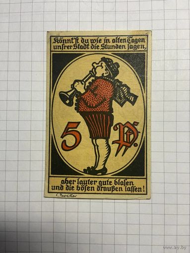 Нотгельд 5 пфеннигов 1921 год. -2112