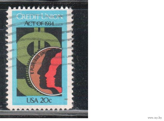 США-1984, (Мих.1681) , гаш., Банк (одиночка),