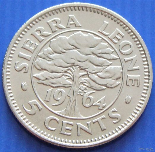 Сьерра - Леоне. 5 центов 1964 год  KM#18  "Сэр Милтон Маргай"  Тираж: 900.000 шт