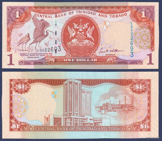 Тринидад и Тобаго, 1 доллар 2006 г., P-46 (KN, алый ибис), UNC